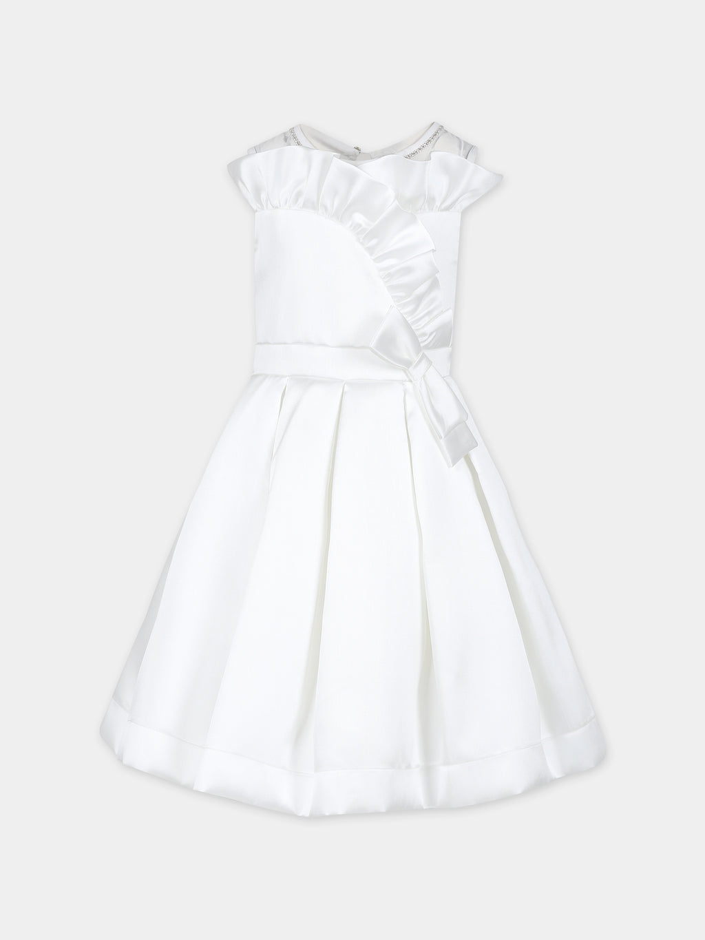 Ivory dress for girl with rhinestones